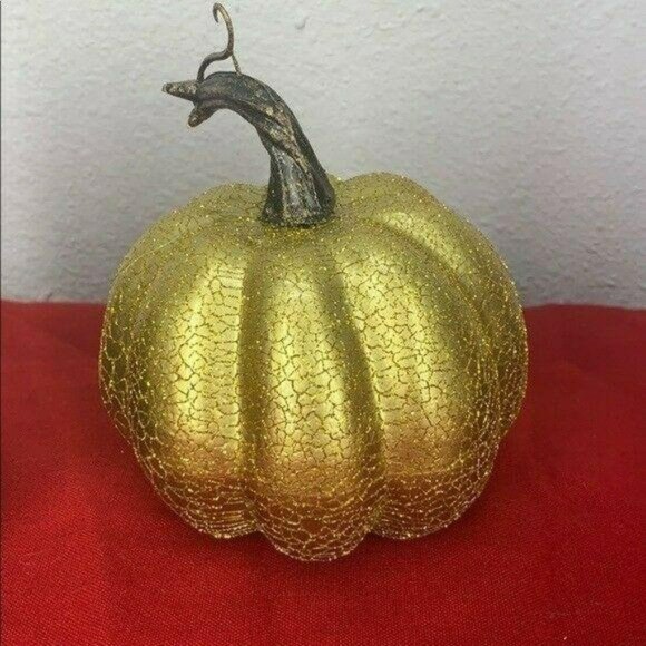 Autumn Pumpkin‎ Red Green and Gold 3 pc Decor - Picture 5 of 6